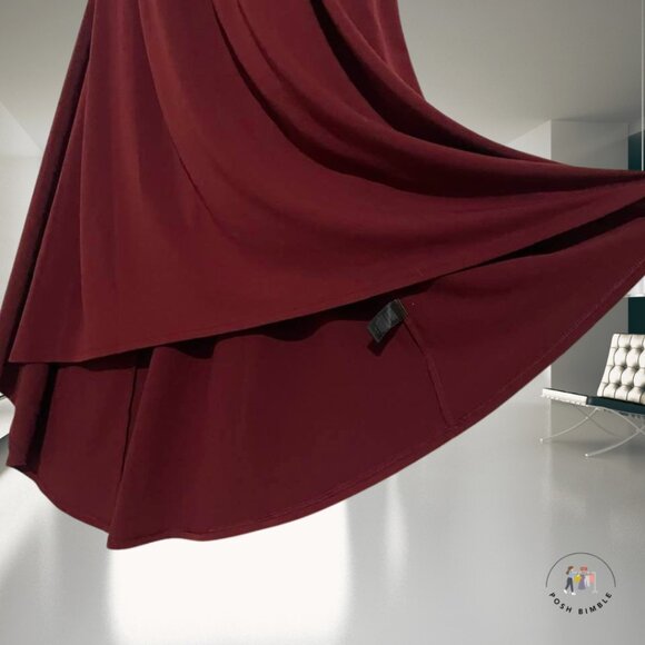 Express Burgundy Halter Maxi Dress with Pink Trim | Size Medium - Picture 8 of 13